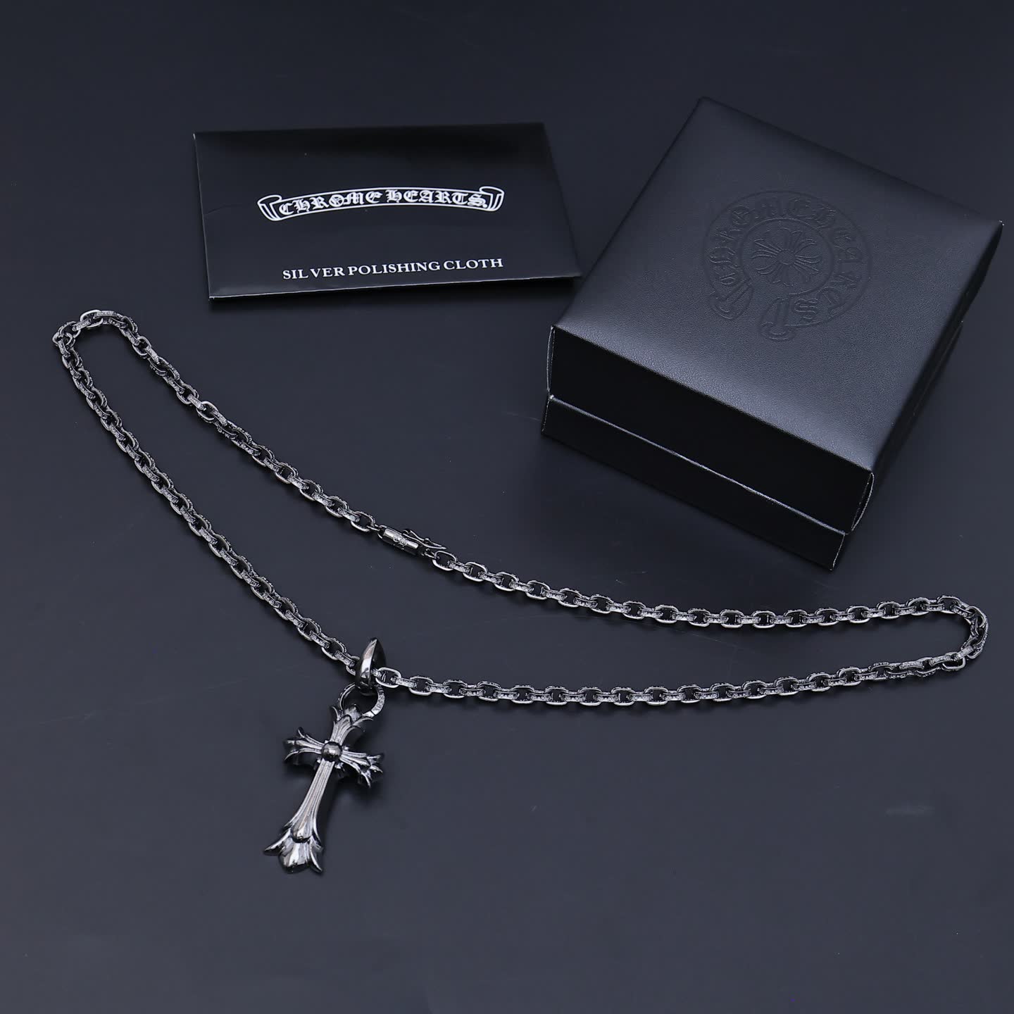 Chrome Hearts CHRISTUS JEWELS Silver Cross Pendant with Chain
